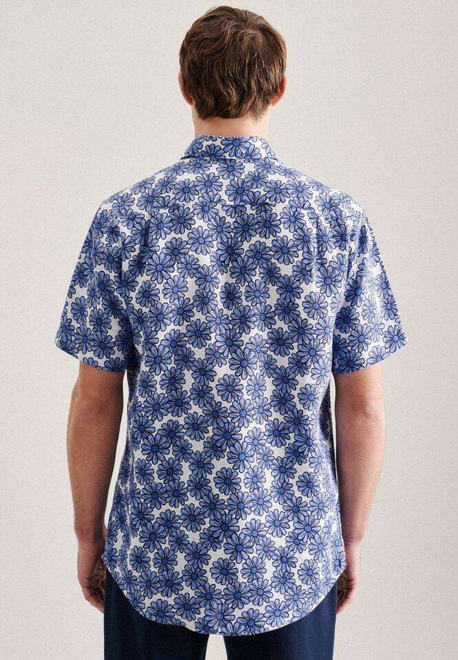 Seidensticker Business Hemd Regular Floral (01.140441-0013) blau Hemden