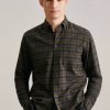 Seidensticker Twill Casual Hemd Regular mit Button-Down-Kragen Karo (01.142640)(01.142640-0079) grün Hemden