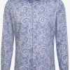 Hemden Seidensticker Popeline Business Hemd in X-Slim mit Kentkragen Paisley (01.943990-0013) blau