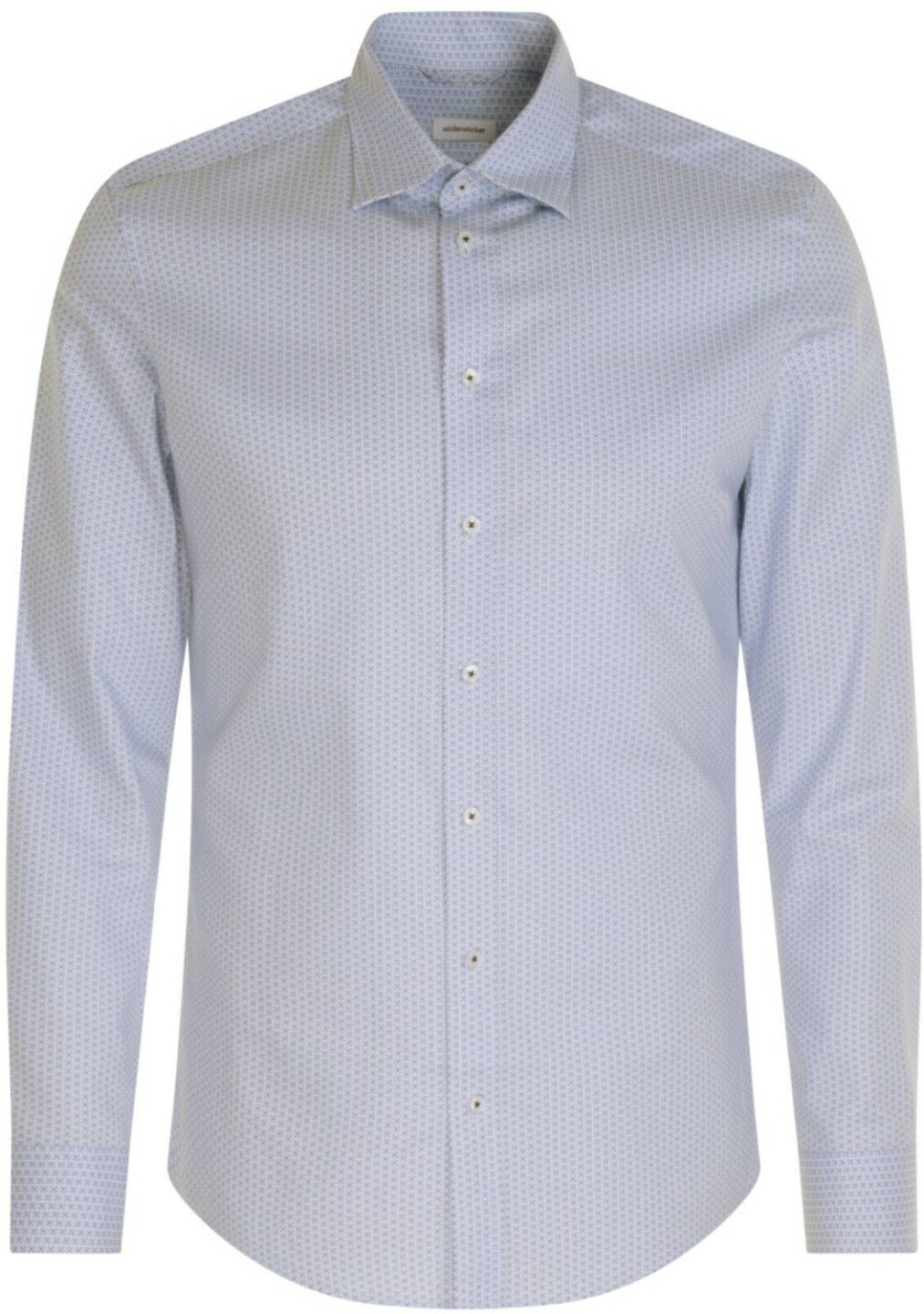 Seidensticker Twill Business Hemd in Slim mit Covered-Button-Down-Kragen Druck (01.643812-0011) blau Hemden