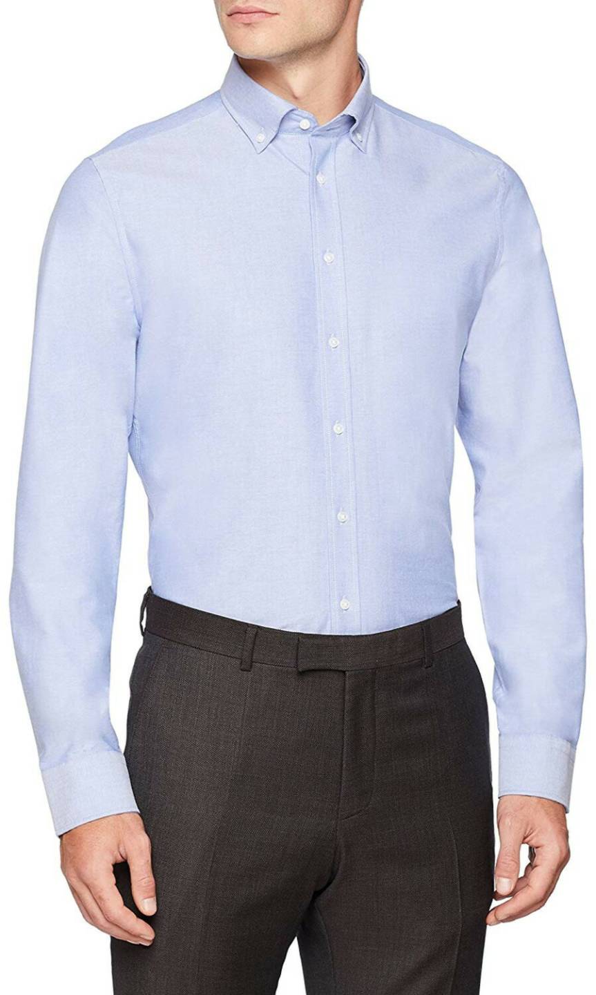 Hemden Seidensticker Bügelleichtes Oxford Business Hemd in Slim mit Button-Down-Kragen (01.660982)light blue